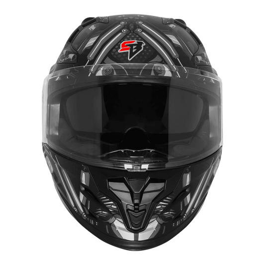 Steelbird Sbh 61 Sxe St1 Black Gray Full Face Helmet