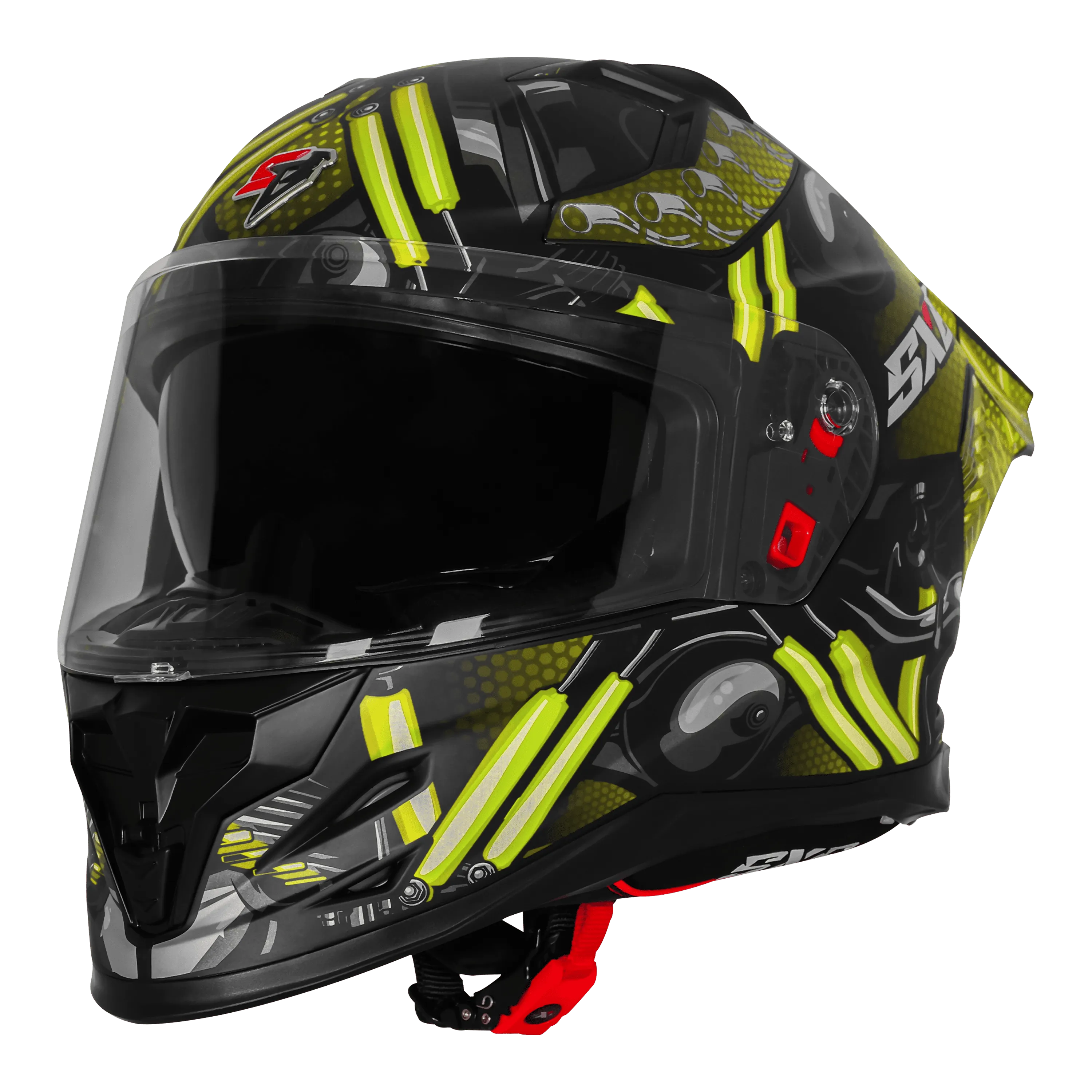 Steelbird Sbh 61 Sxe St1 Black Neon Full Face Helmet