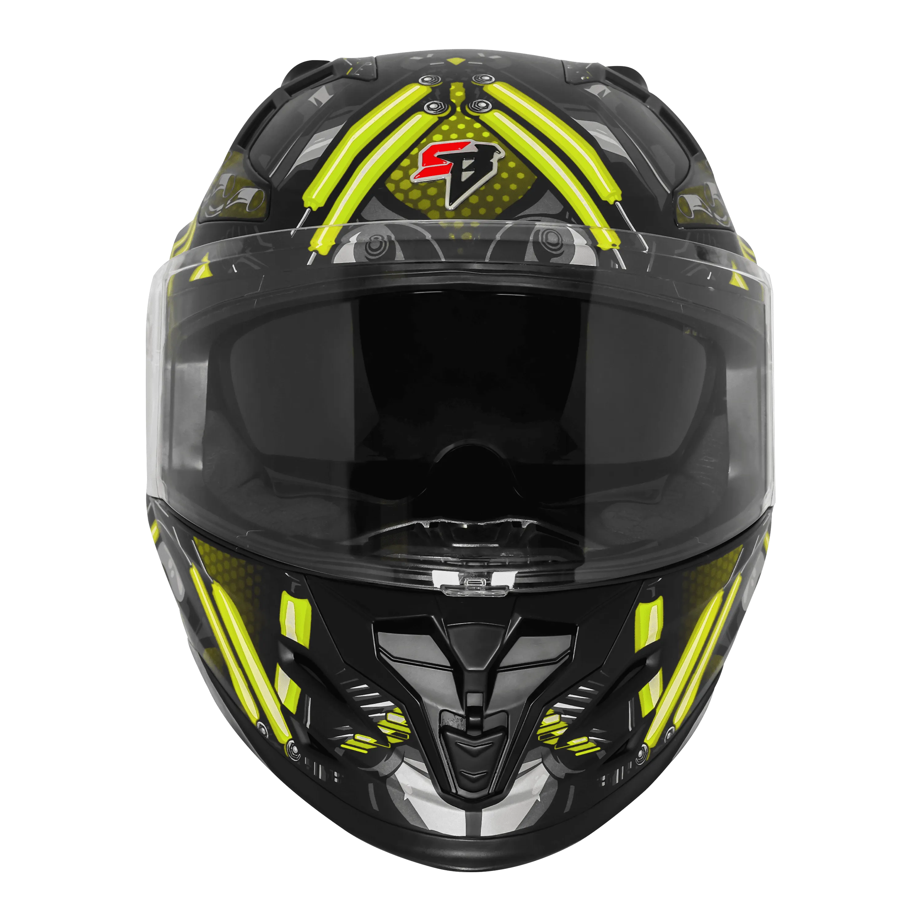 Steelbird Sbh 61 Sxe St1 Black Neon Full Face Helmet