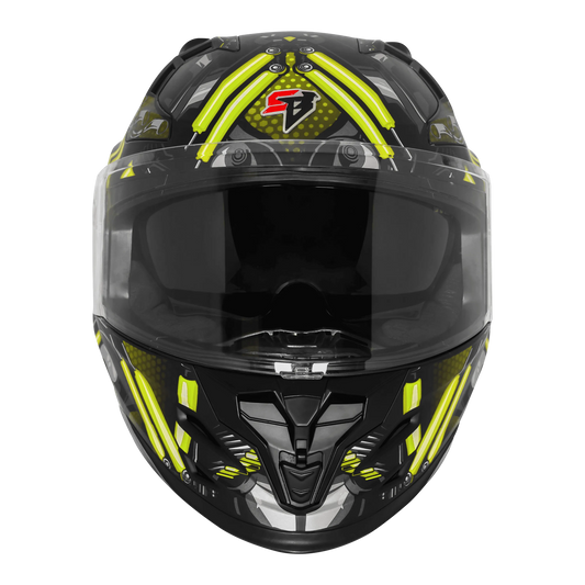 Steelbird Sbh 61 Sxe St1 Black Neon Full Face Helmet