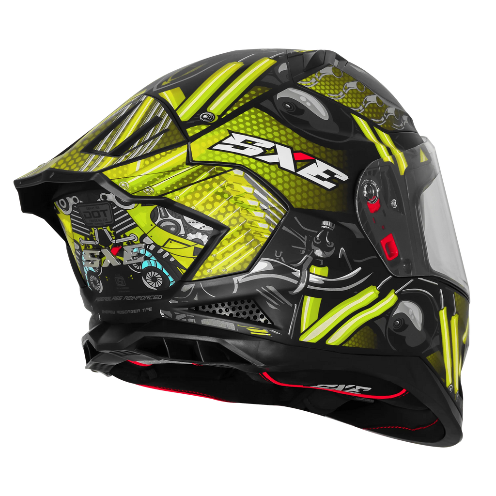 Steelbird Sbh 61 Sxe St1 Black Neon Full Face Helmet