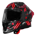 Steelbird Sbh 61 Sxe St1 Black Red Full Face Helmet