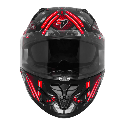 Steelbird Sbh 61 Sxe St1 Black Red Full Face Helmet