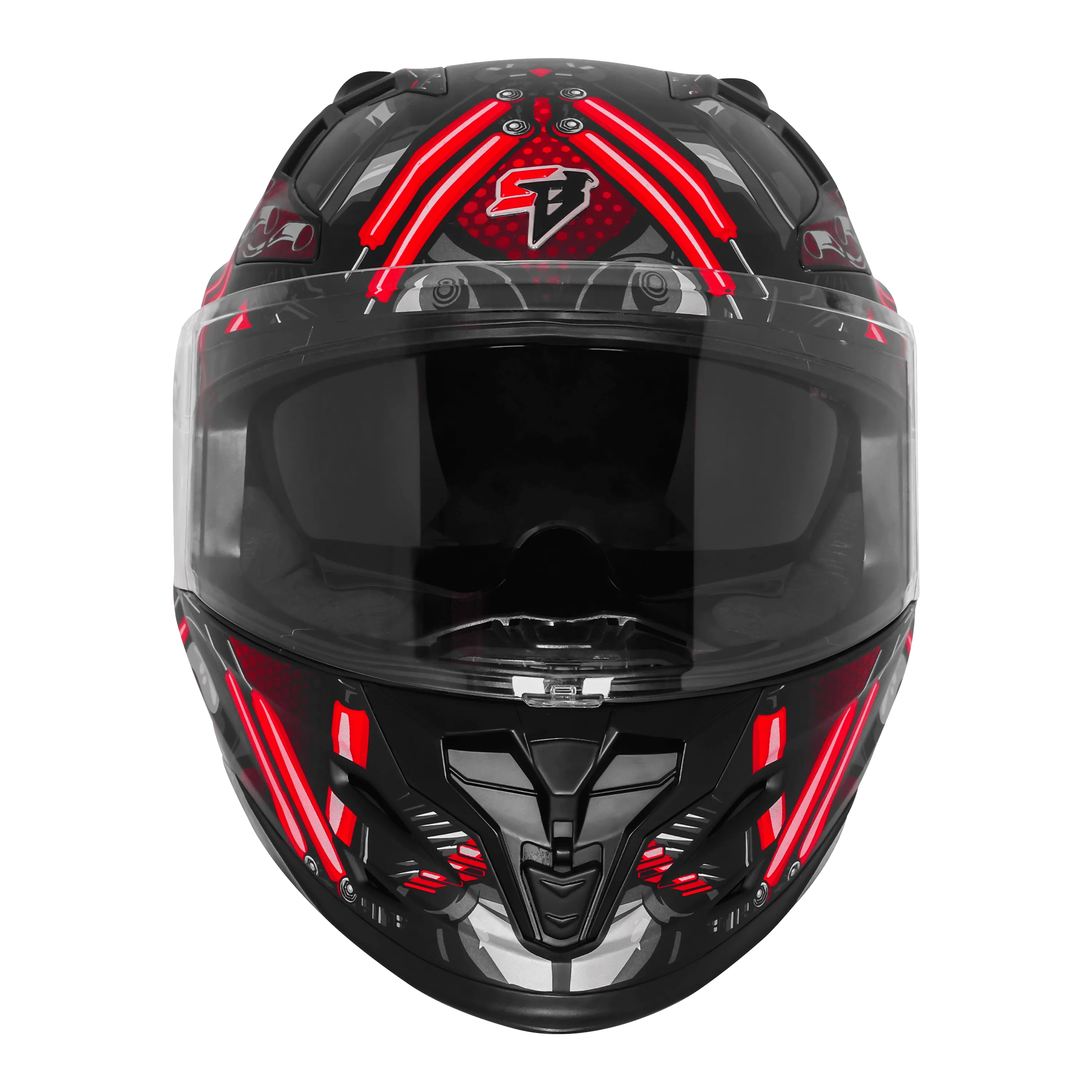 Steelbird Sbh 61 Sxe St1 Black Red Full Face Helmet