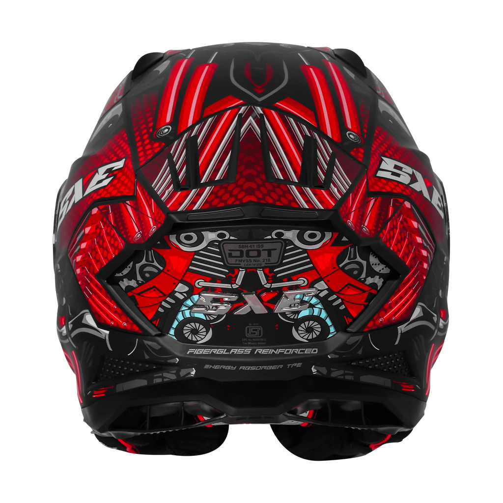 Steelbird Sbh 61 Sxe St1 Matt Black Red Full Face Helmet