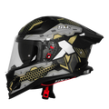 Steelbird Sbh 61 Sxe St2 Black Battle Green Full Face Helmet