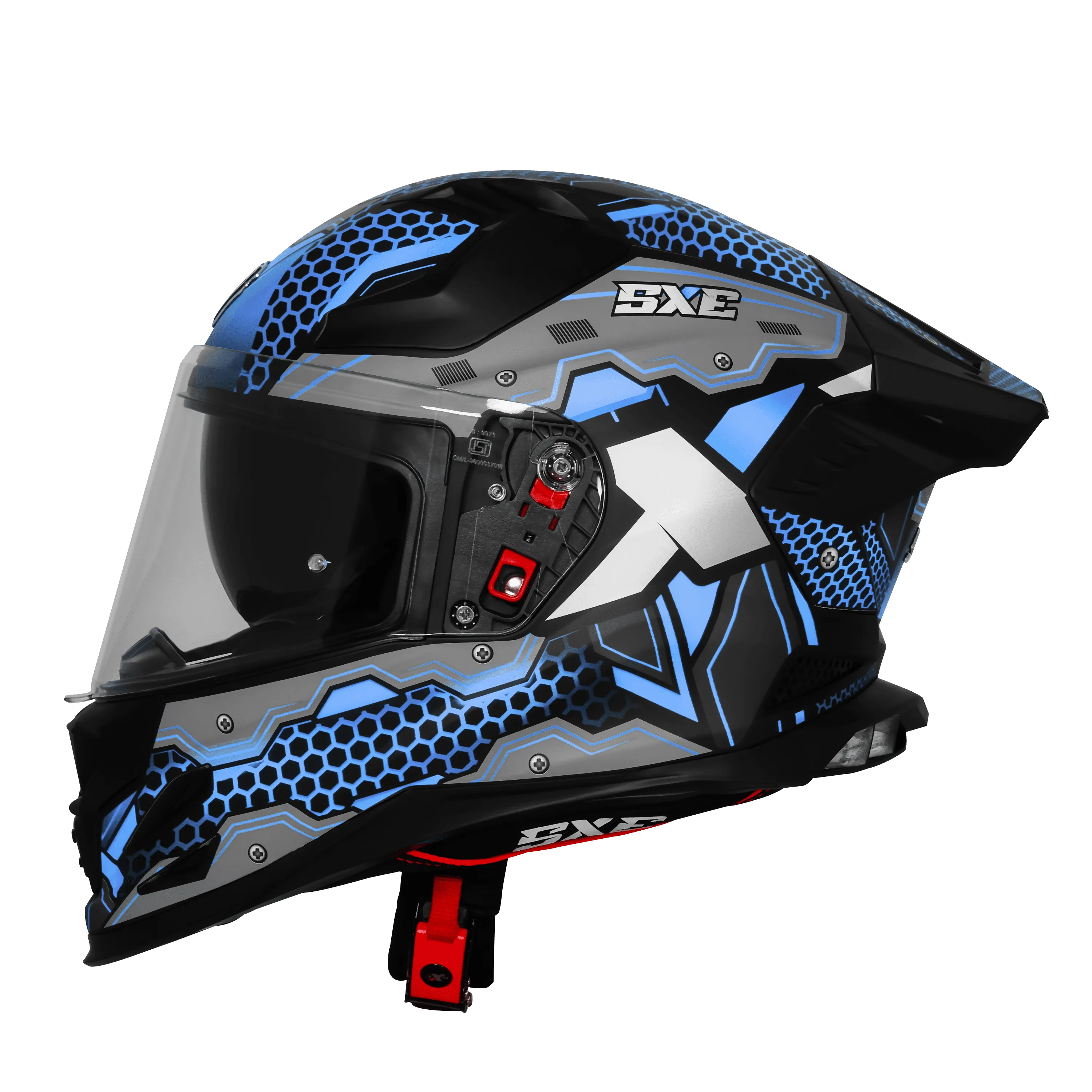 Steelbird Sbh 61 Sxe St2 Black Blue Full Face Helmet