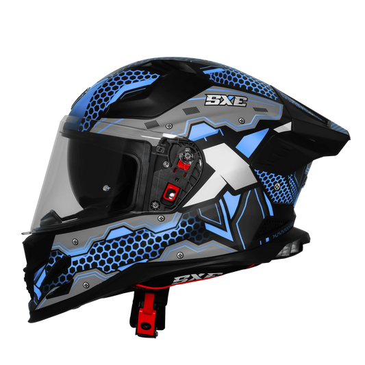 Steelbird Sbh 61 Sxe St2 Black Blue Full Face Helmet