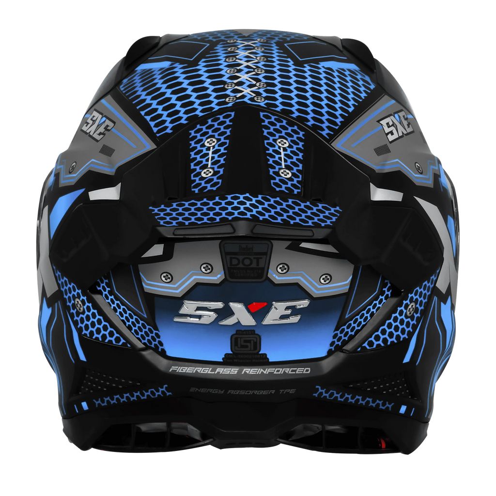 Steelbird Sbh 61 Sxe St2 Black Blue Full Face Helmet