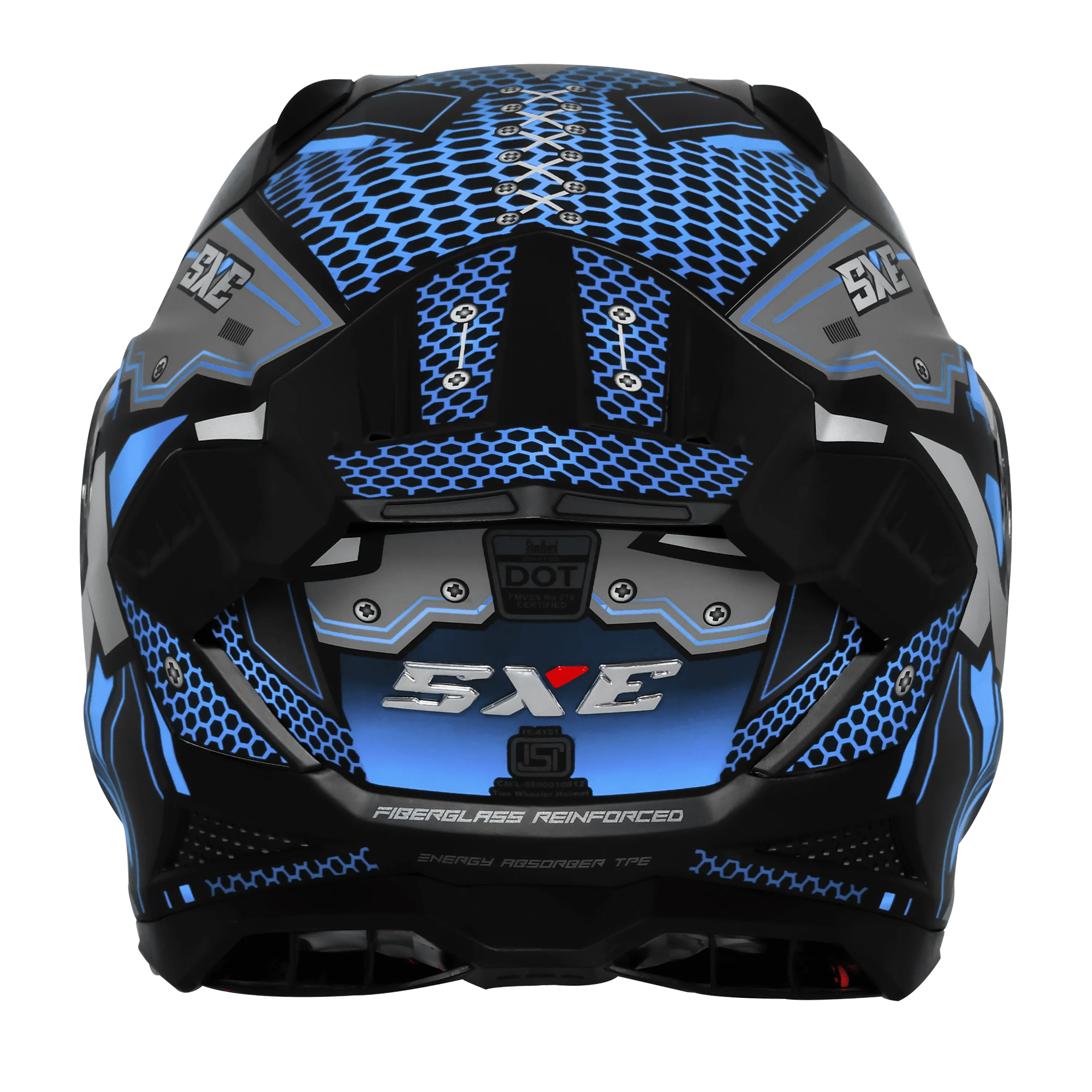 Steelbird Sbh 61 Sxe St2 Black Blue Full Face Helmet