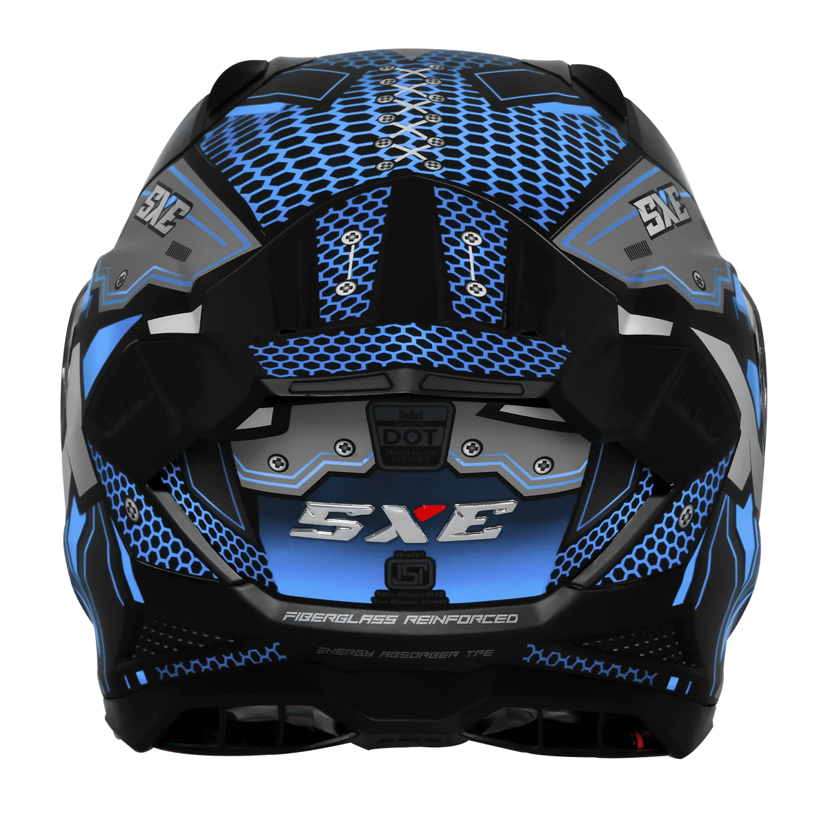 Steelbird Sbh 61 Sxe St2 Black Blue Full Face Helmet