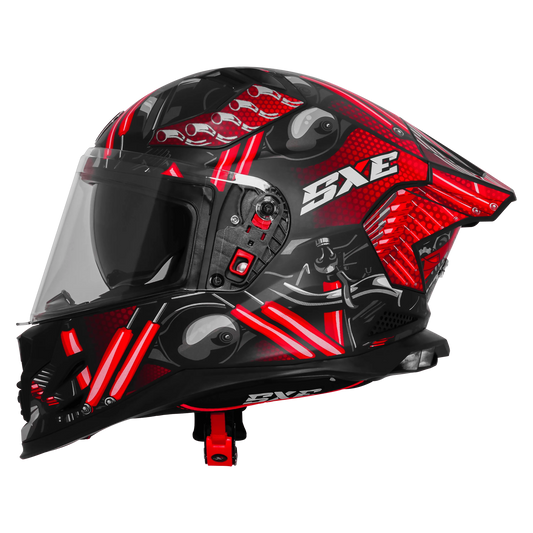 Steelbird Sbh 61 Sxe St2 Black Red Full Face Helmet