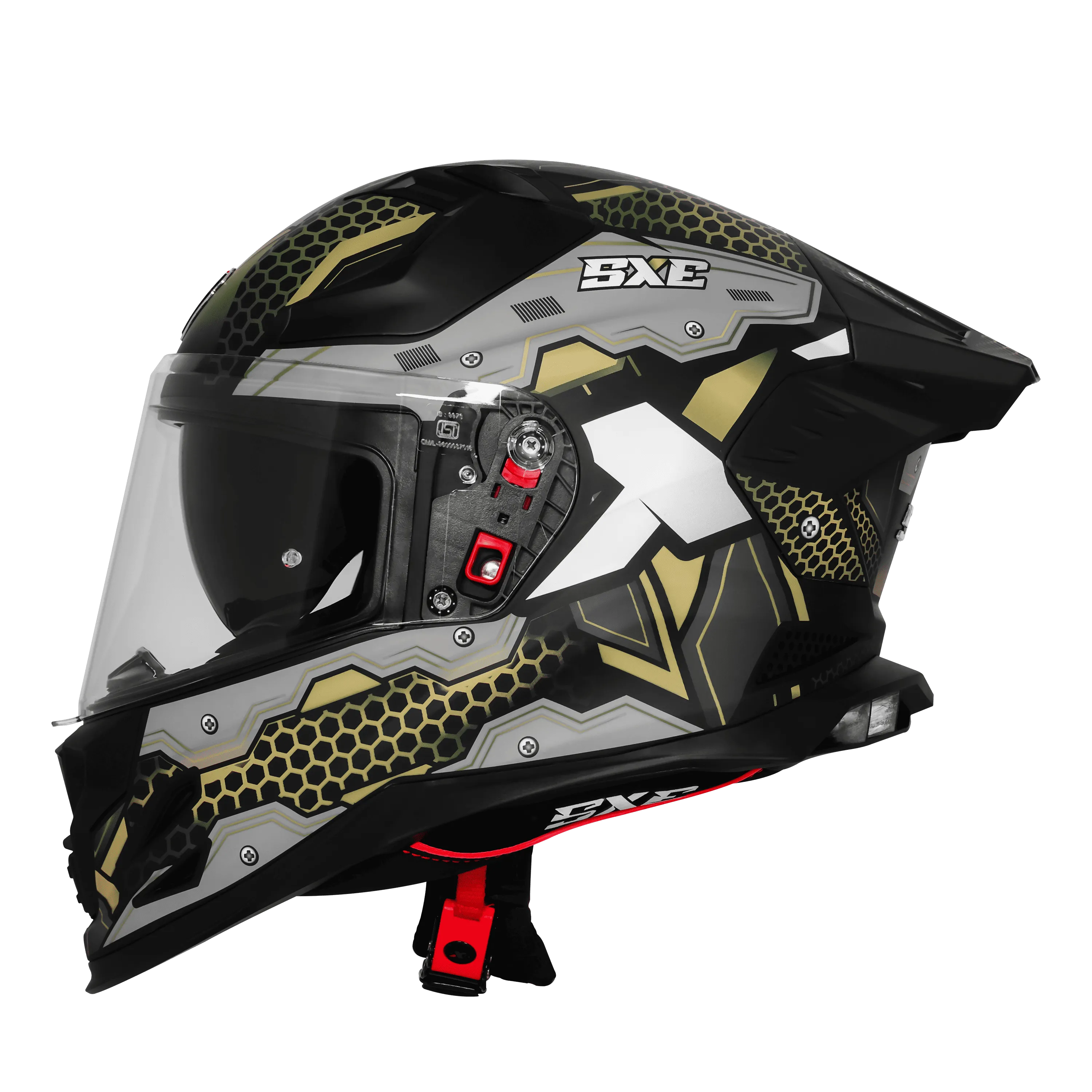 Steelbird Sbh 61 Sxe St2 Matt Black Battle Green Full Face Helmet