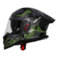 Steelbird Sbh 61 Sxe St3 Black Battle Green Full Face Helmet