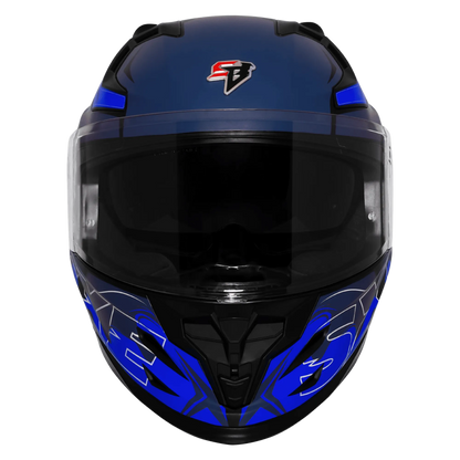 Steelbird Sbh 61 Sxe St3 Black Blue Full Face Helmet