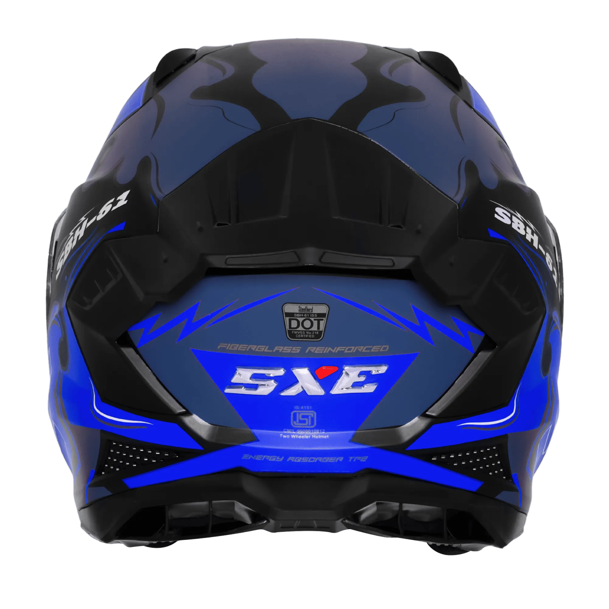 Steelbird Sbh 61 Sxe St3 Black Blue Full Face Helmet
