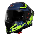 Steelbird Sbh 61 Sxe St3 Black Flu Green Full Face Helmet