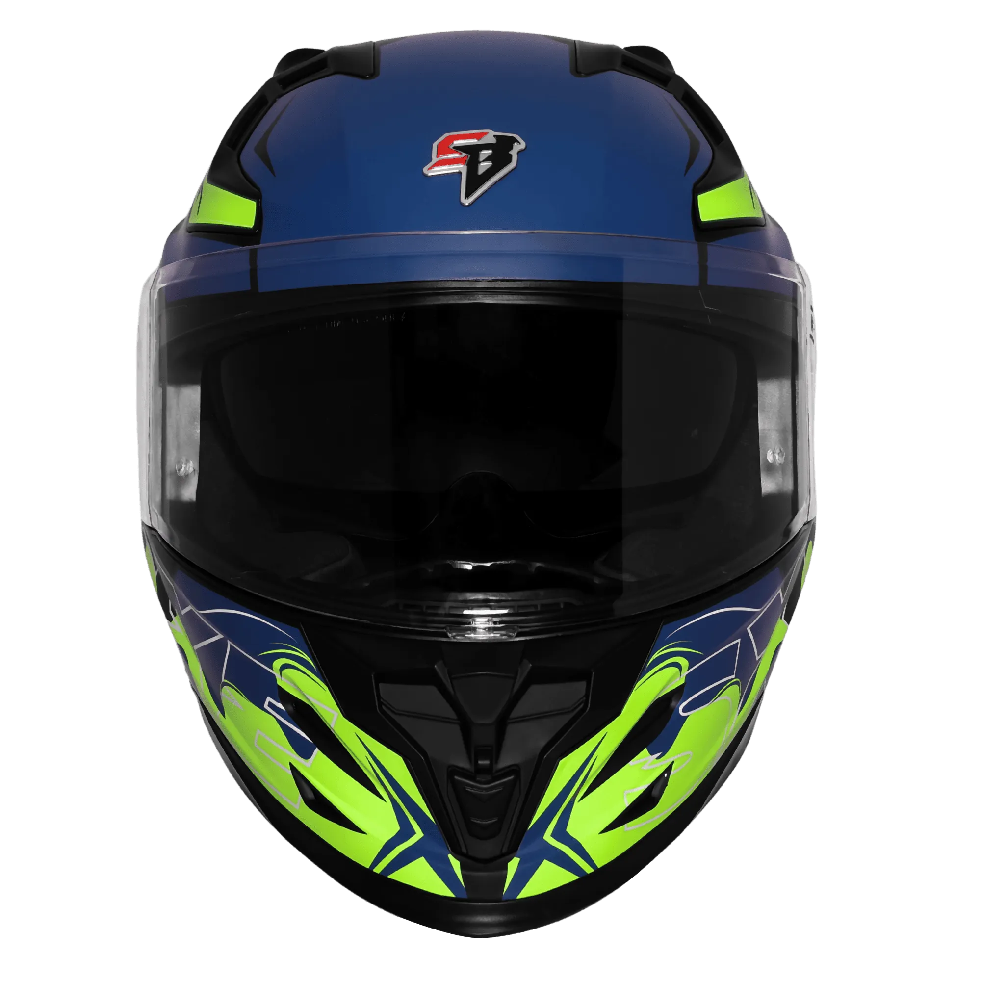 Steelbird Sbh 61 Sxe St3 Black Flu Green Full Face Helmet