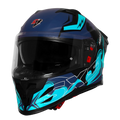 Steelbird Sbh 61 Sxe St3 Black Jazz Blue Full Face Helmet
