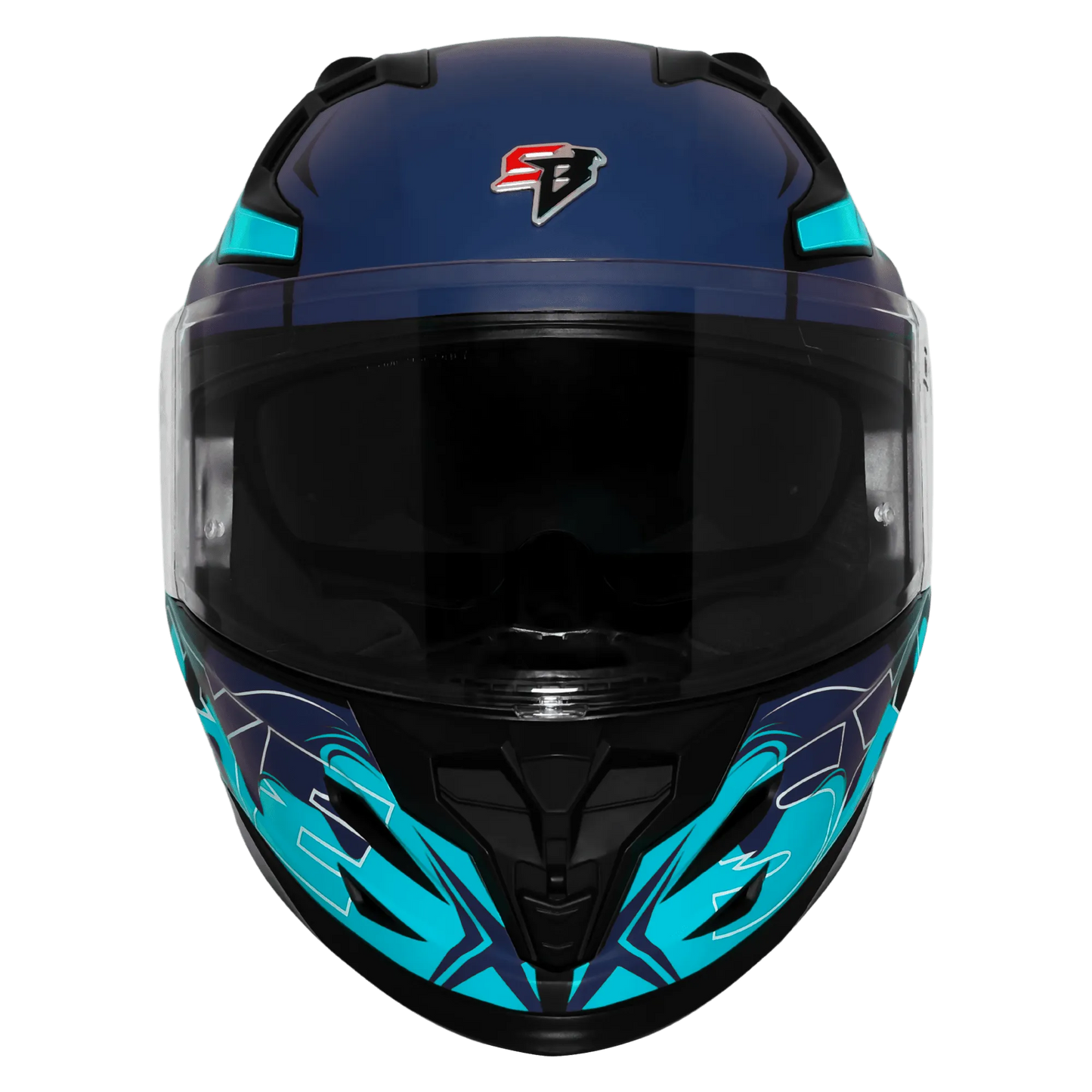Steelbird Sbh 61 Sxe St3 Black Jazz Blue Full Face Helmet