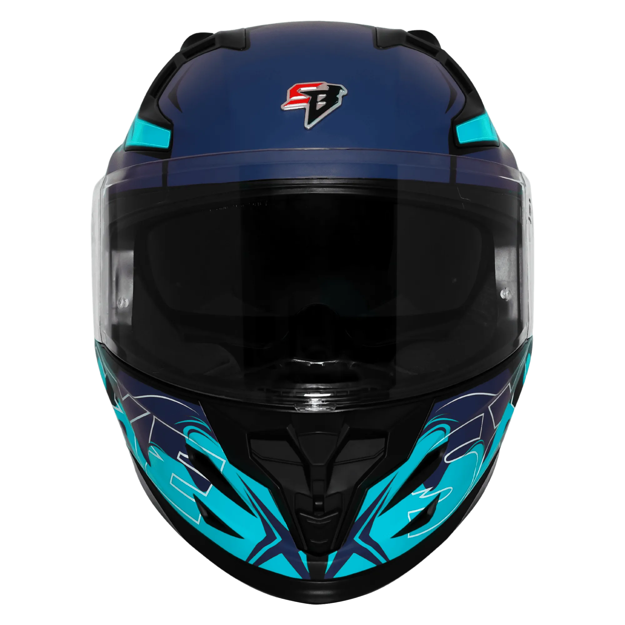 Steelbird Sbh 61 Sxe St3 Black Jazz Blue Full Face Helmet