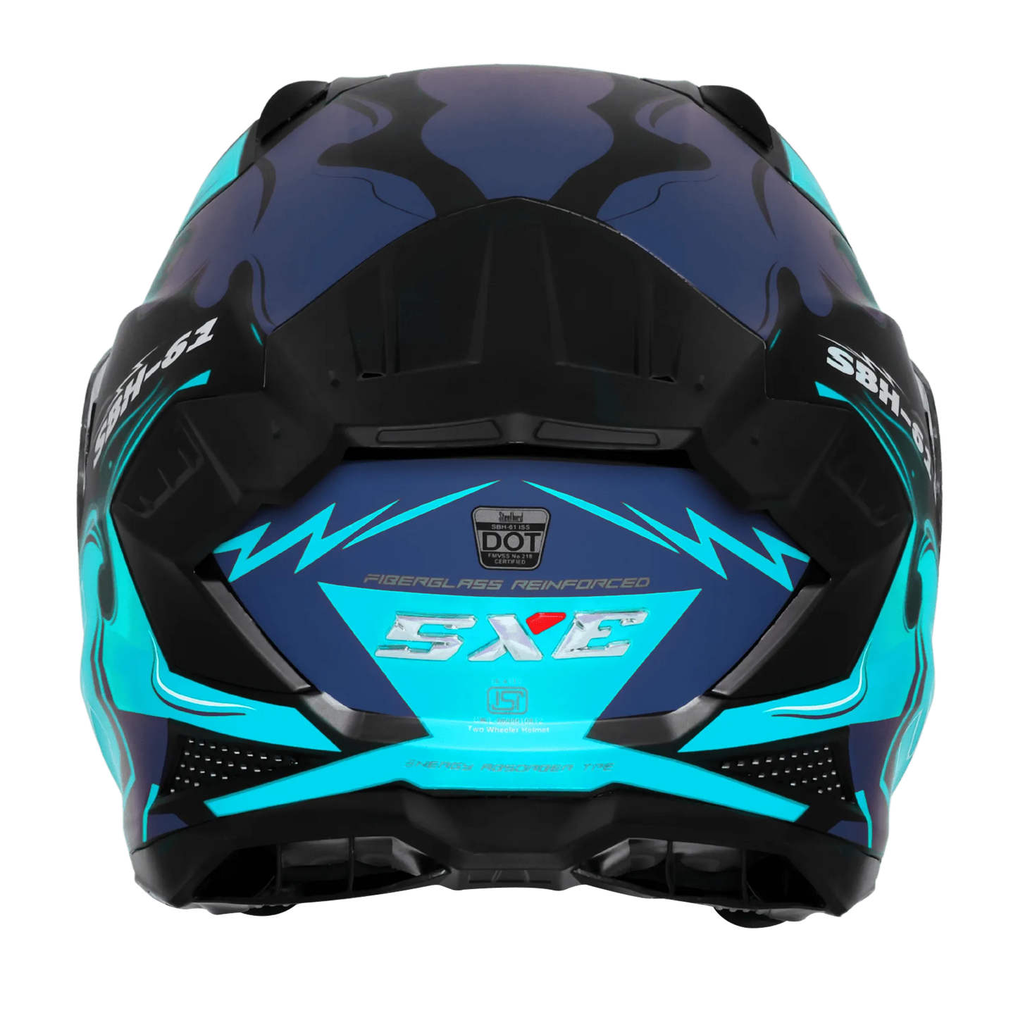 Steelbird Sbh 61 Sxe St3 Black Jazz Blue Full Face Helmet