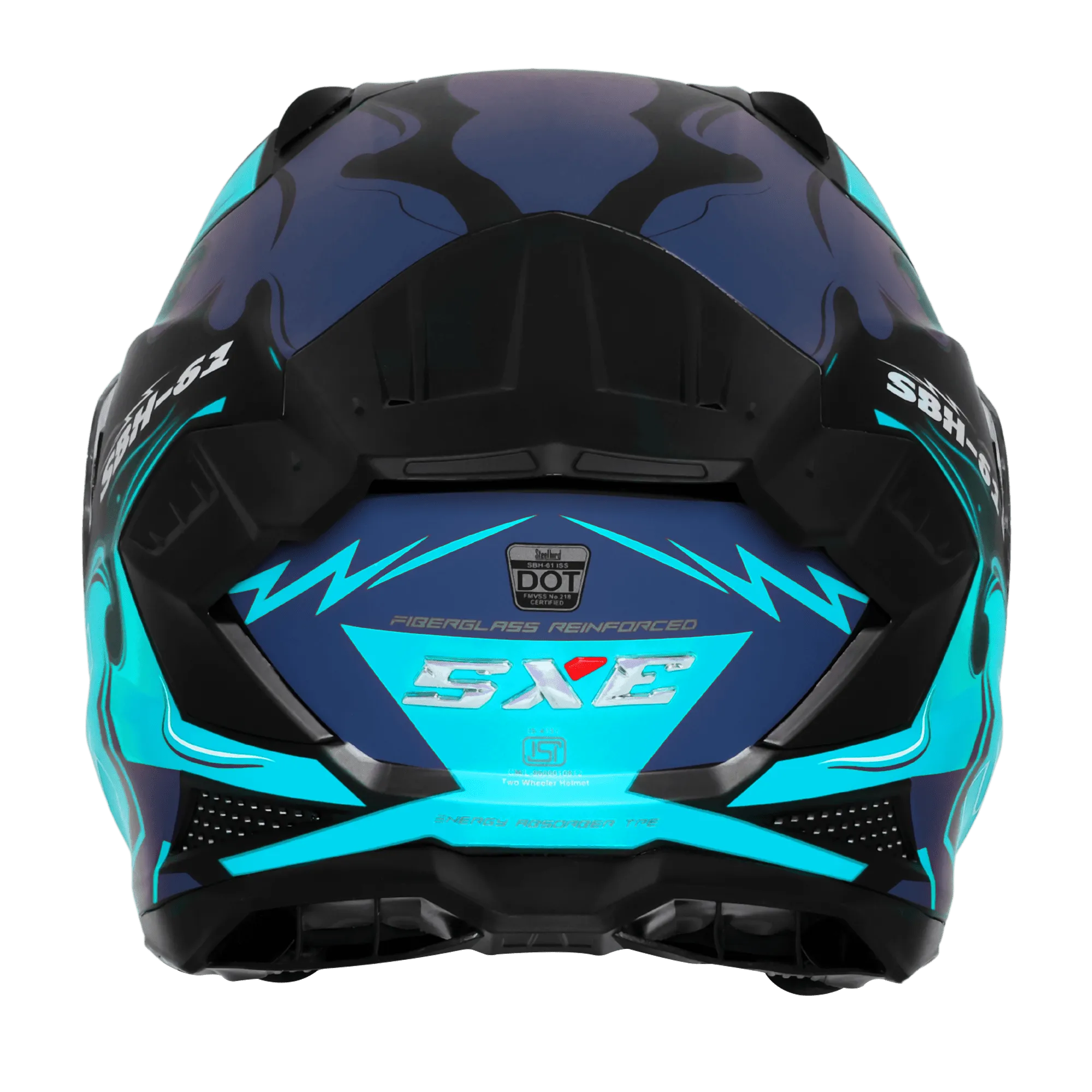 Steelbird Sbh 61 Sxe St3 Black Jazz Blue Full Face Helmet