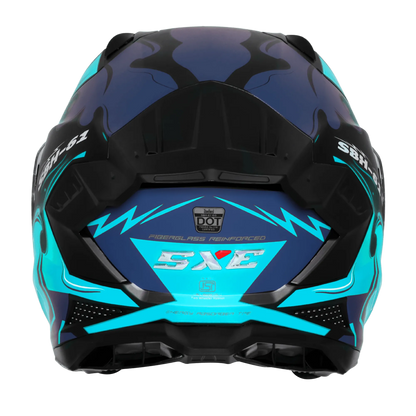 Steelbird Sbh 61 Sxe St3 Black Jazz Blue Full Face Helmet