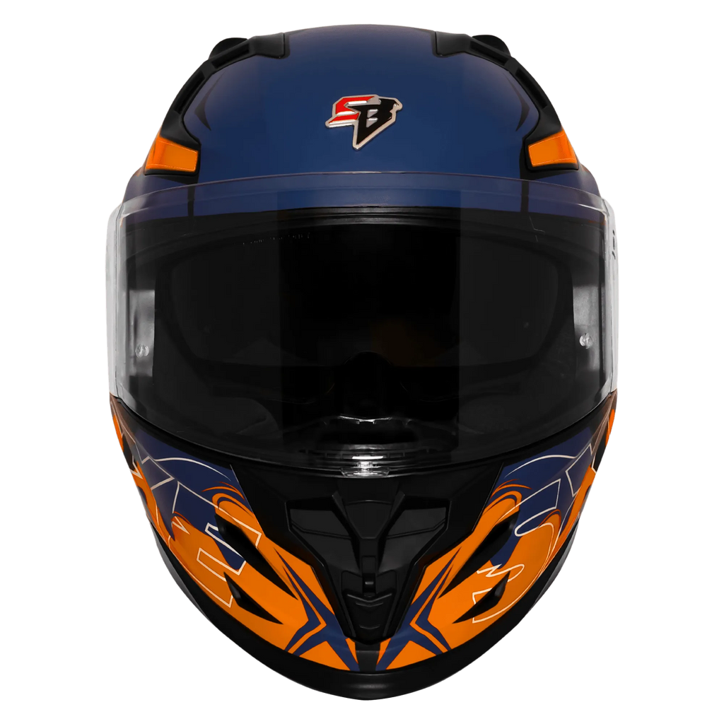 Steelbird Sbh 61 Sxe St3 Black Orange Full Face Helmet