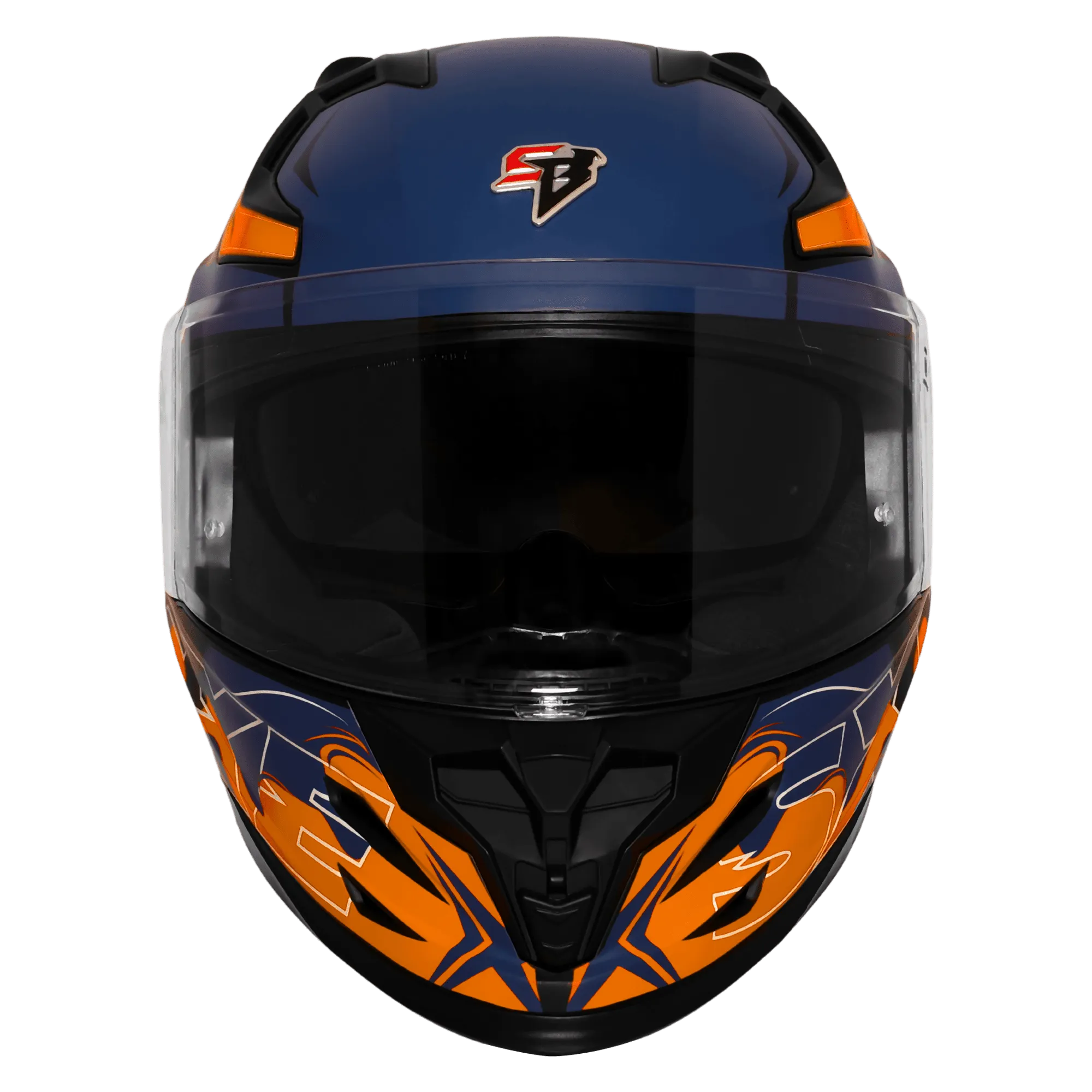 Steelbird Sbh 61 Sxe St3 Black Orange Full Face Helmet