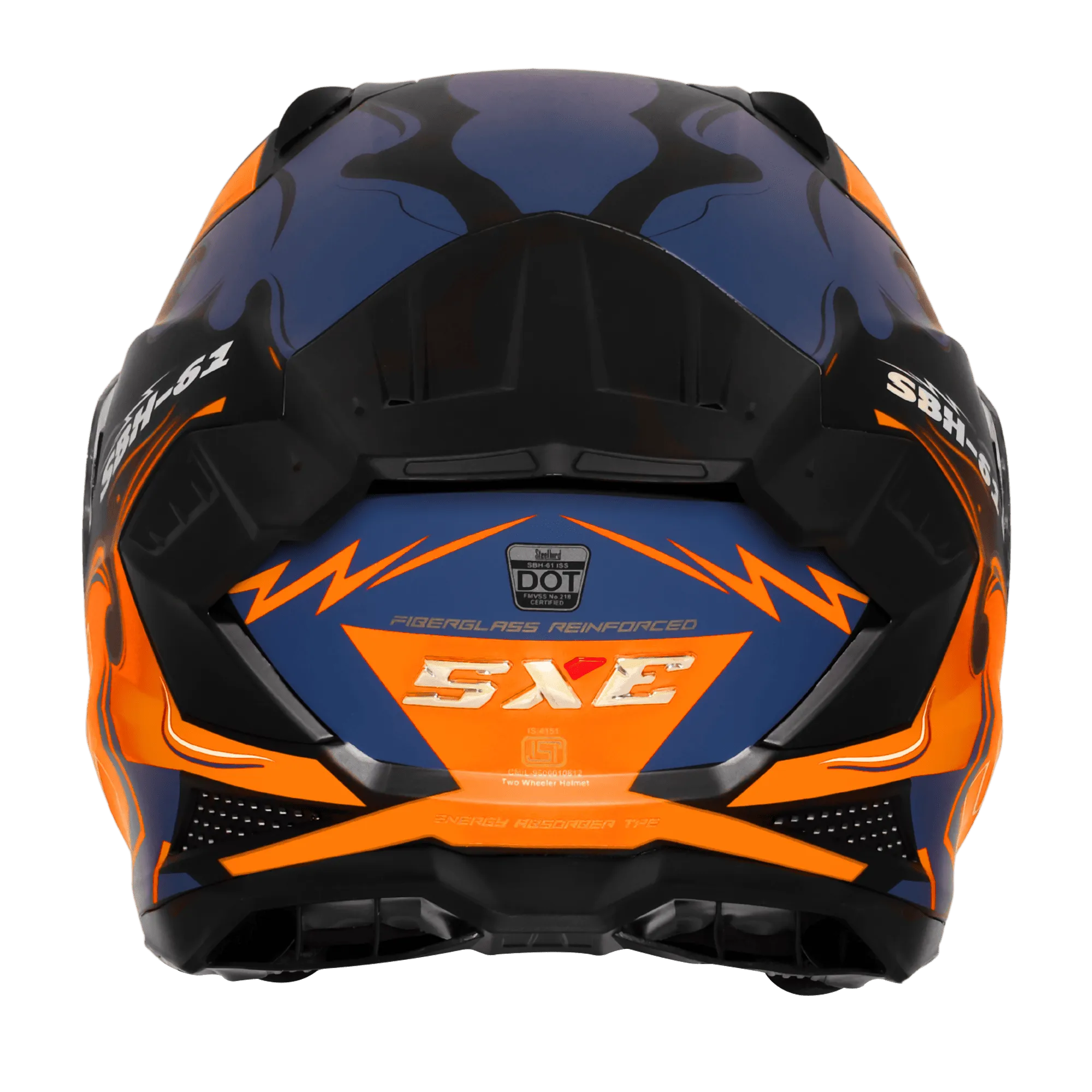 Steelbird Sbh 61 Sxe St3 Black Orange Full Face Helmet