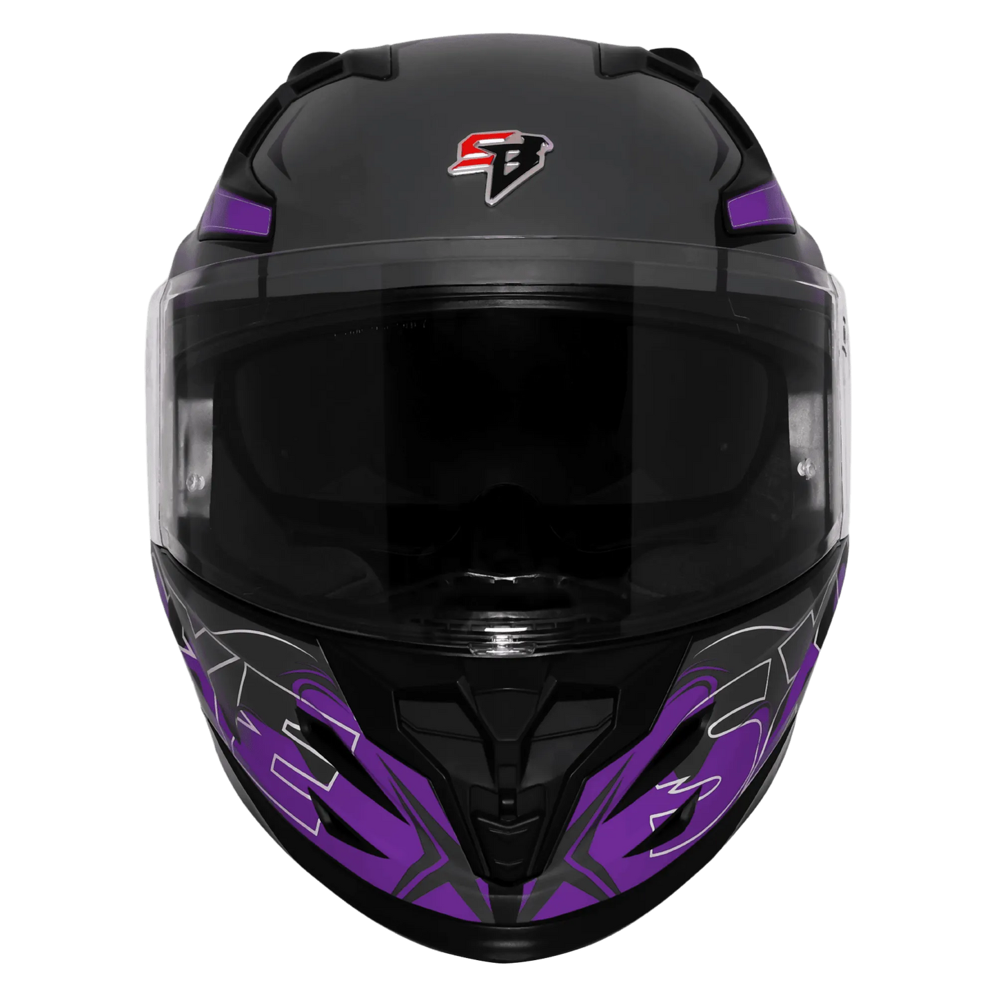 Steelbird Sbh 61 Sxe St3 Black Purple Full Face Helmet