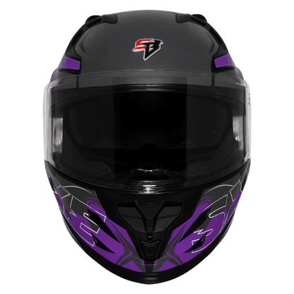Steelbird Sbh 61 Sxe St3 Black Purple Full Face Helmet