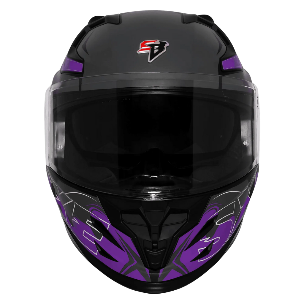 Steelbird Sbh 61 Sxe St3 Black Purple Full Face Helmet