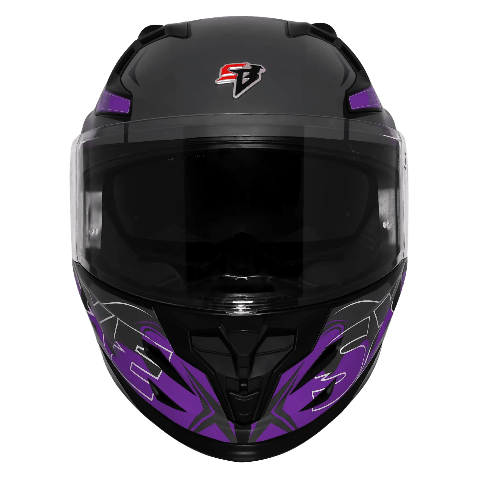 Steelbird Sbh 61 Sxe St3 Black Purple Full Face Helmet
