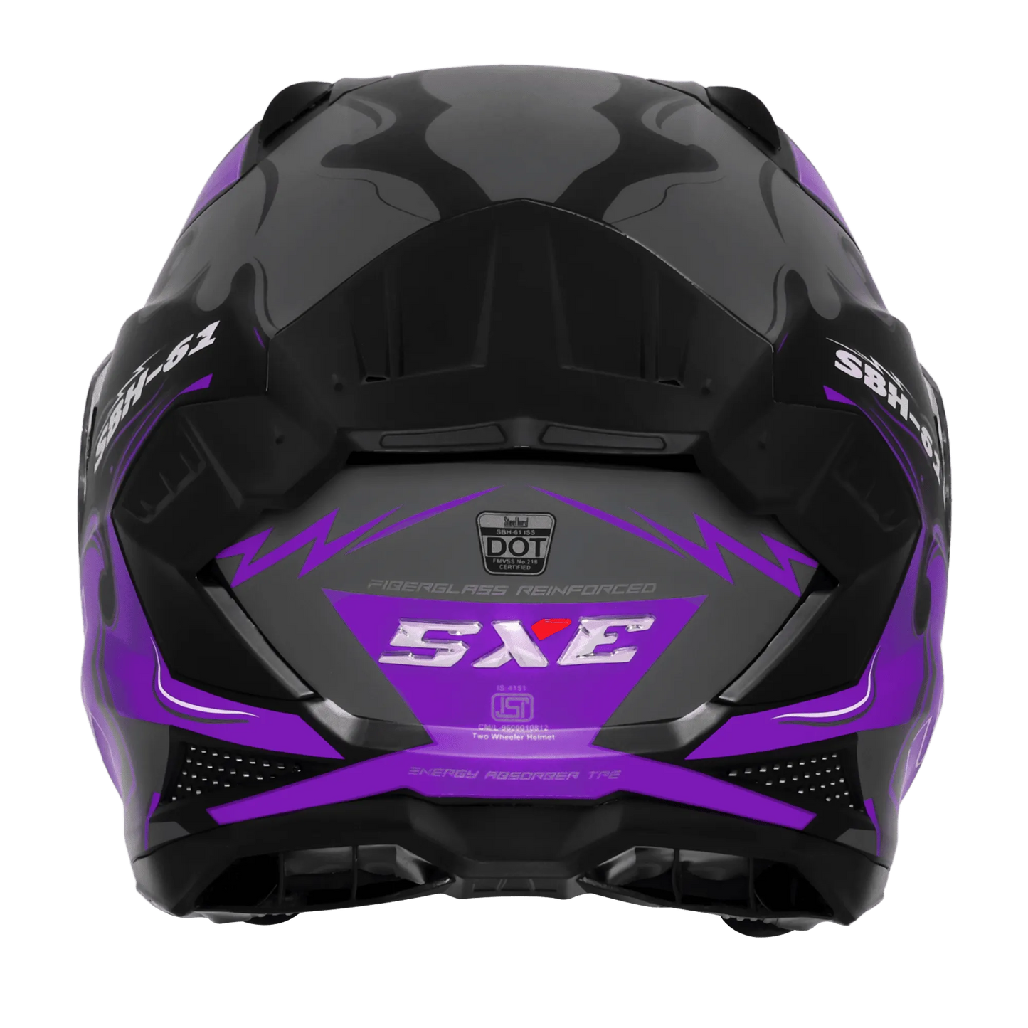 Steelbird Sbh 61 Sxe St3 Black Purple Full Face Helmet