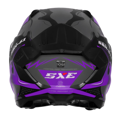 Steelbird Sbh 61 Sxe St3 Black Purple Full Face Helmet