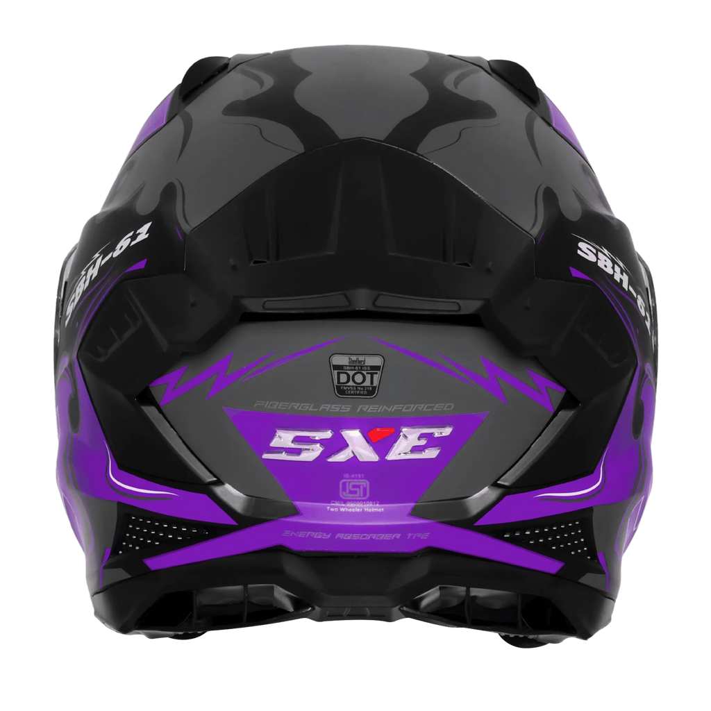Steelbird Sbh 61 Sxe St3 Black Purple Full Face Helmet