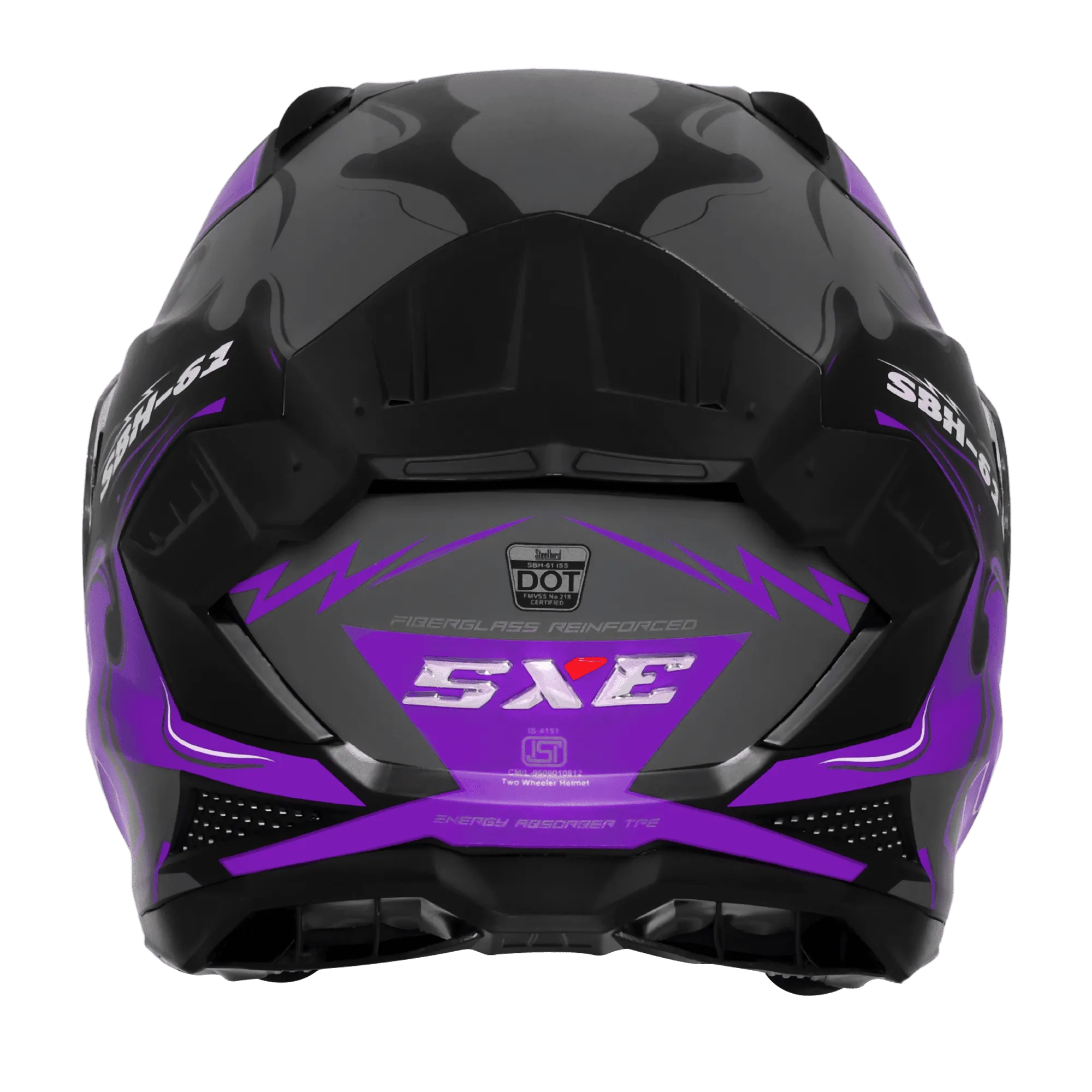 Steelbird Sbh 61 Sxe St3 Black Purple Full Face Helmet