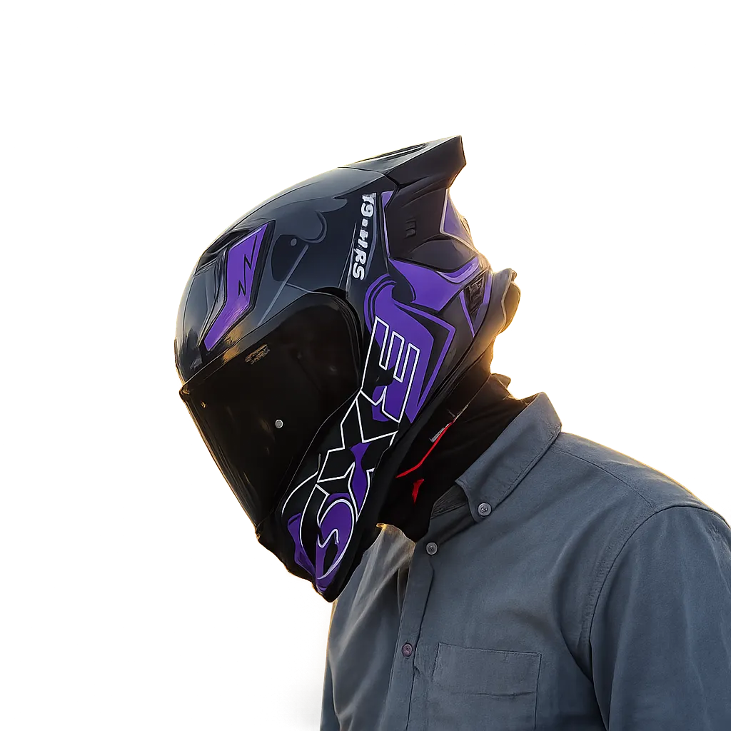 Steelbird Sbh 61 Sxe St3 Black Purple Full Face Helmet