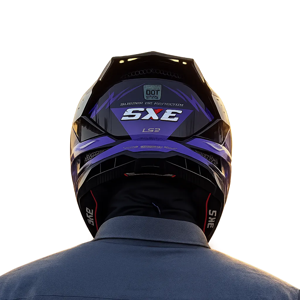 Steelbird Sbh 61 Sxe St3 Black Purple Full Face Helmet