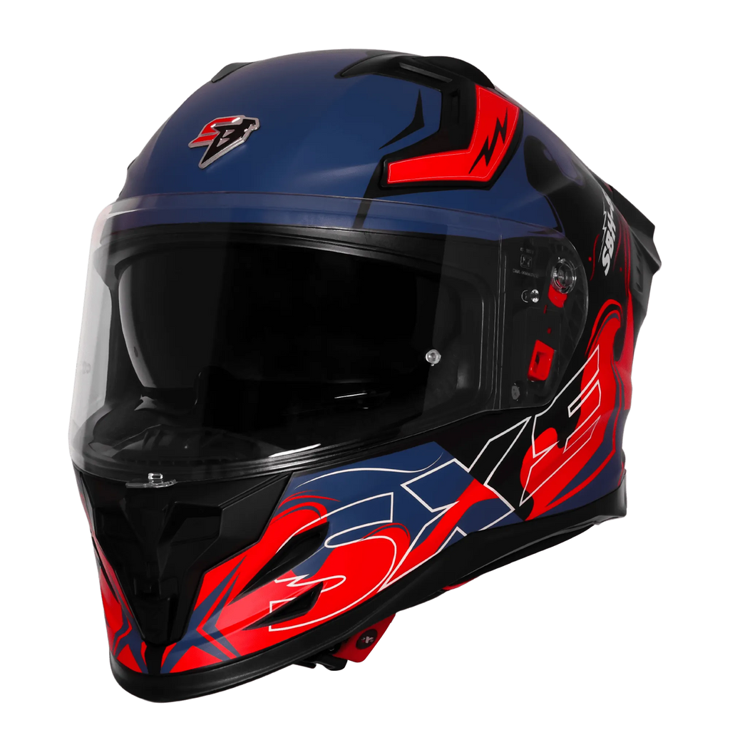 Steelbird Sbh 61 Sxe St3 Black Red Full Face Helmet