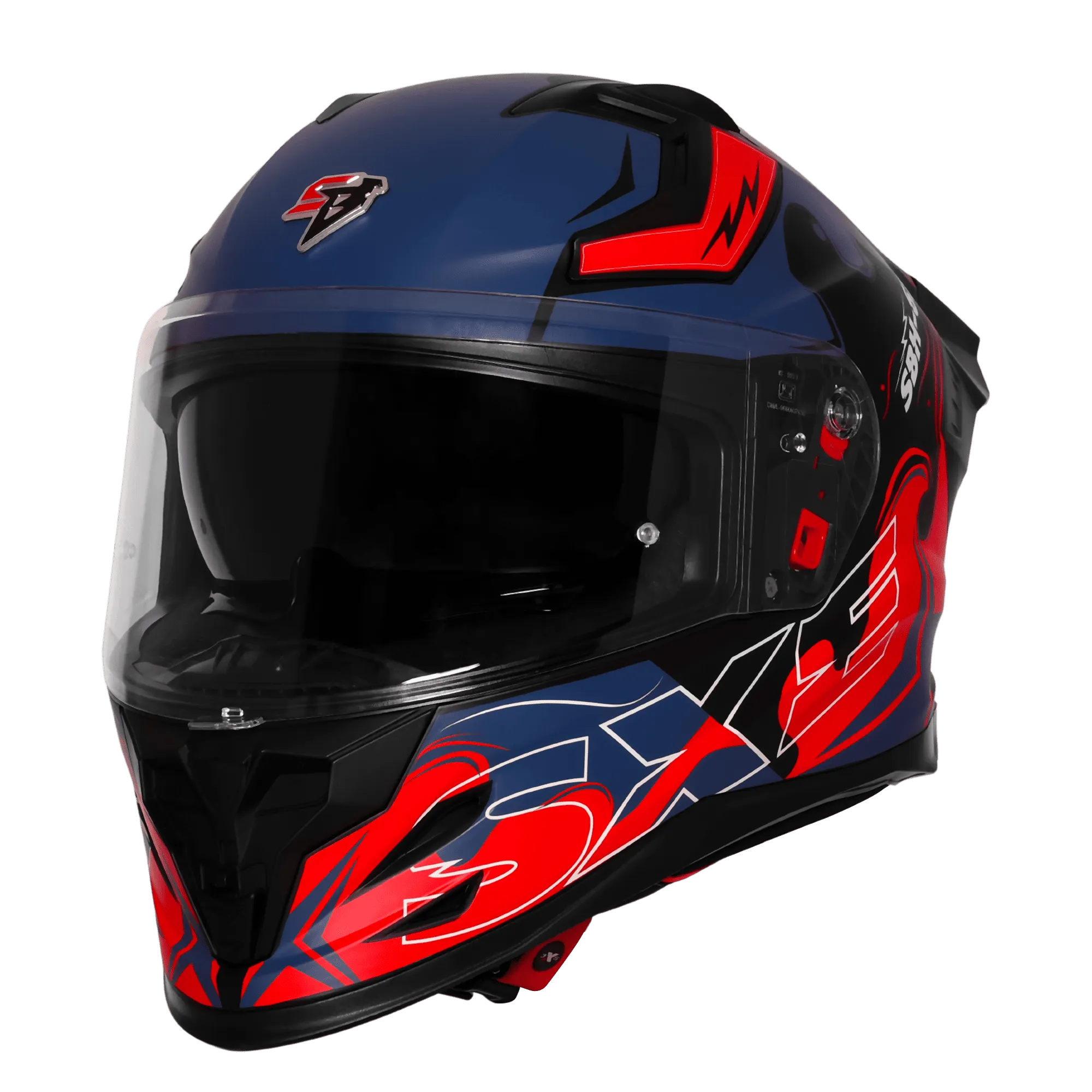 Steelbird Sbh 61 Sxe St3 Black Red Full Face Helmet