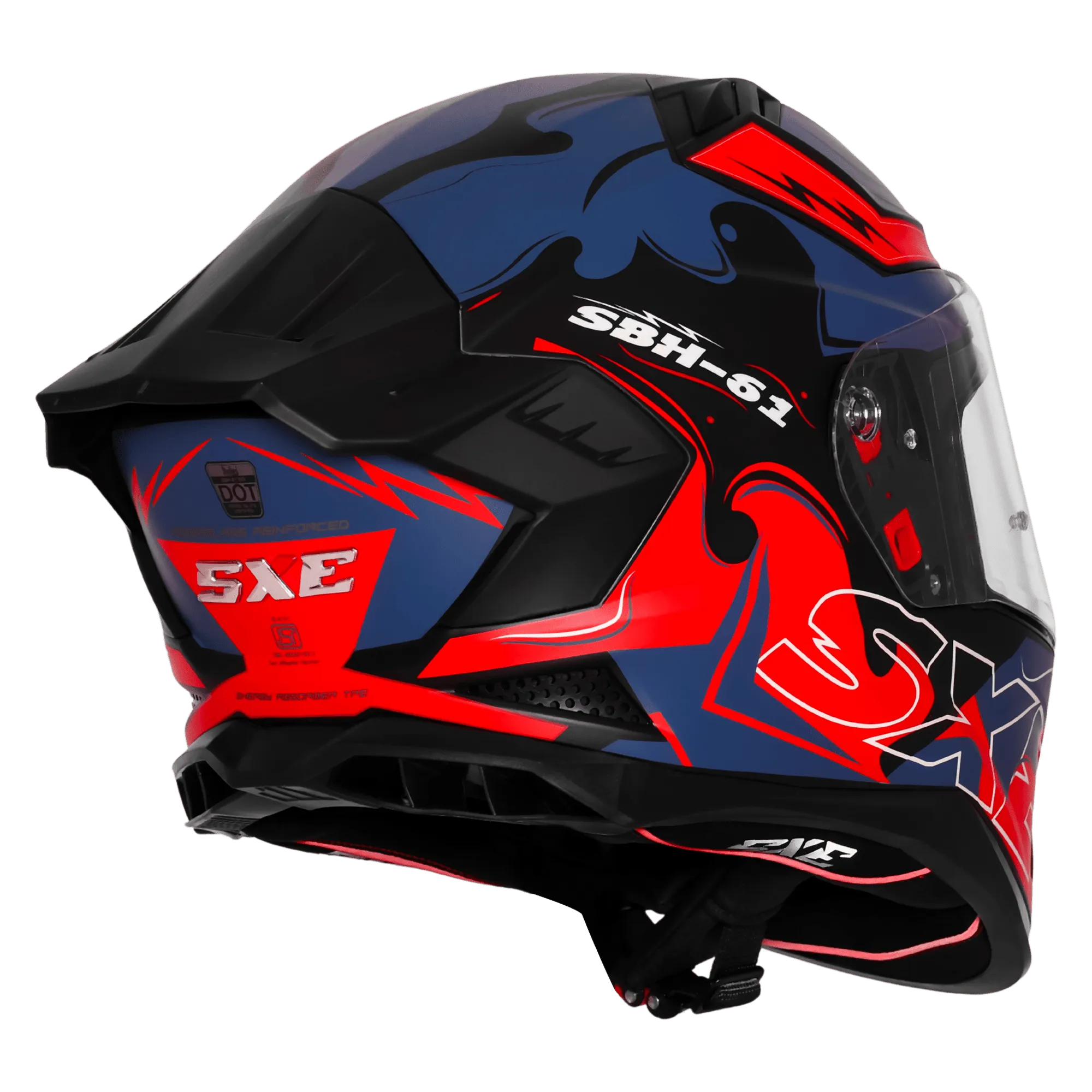 Steelbird Sbh 61 Sxe St3 Black Red Full Face Helmet