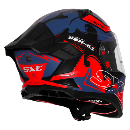 Steelbird Sbh 61 Sxe St3 Black Red Full Face Helmet
