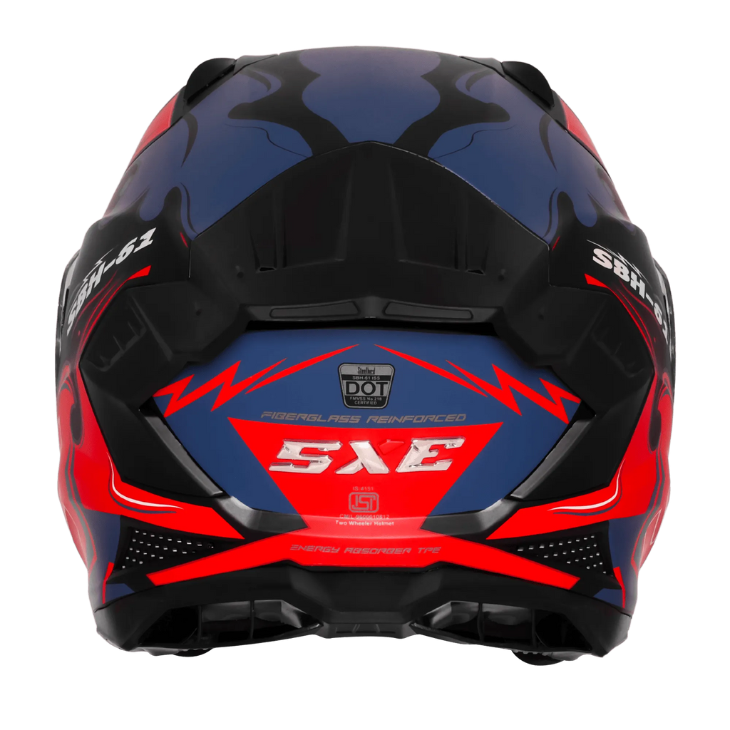Steelbird Sbh 61 Sxe St3 Black Red Full Face Helmet