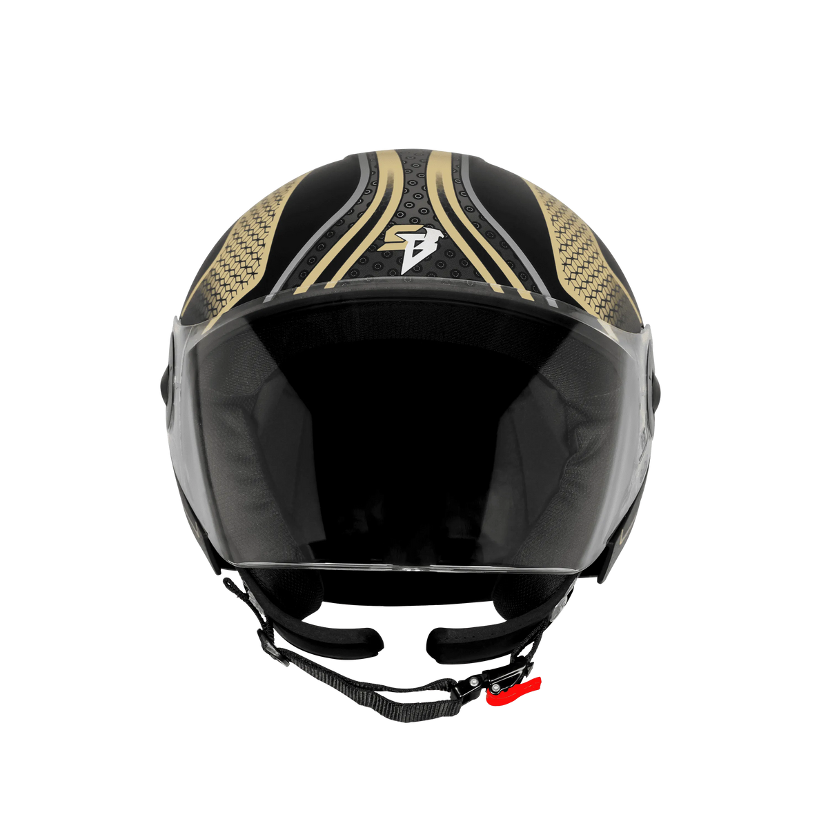 Steelbird Sbh 64 Zip Rebel Riders Black Desert Storm Half Face Helmet