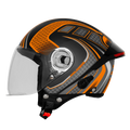 Steelbird Sbh 64 Zip Rebel Riders Black Orange Half Face Helmet