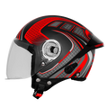 Steelbird Sbh 64 Zip Rebel Riders Black Red Half Face Helmet
