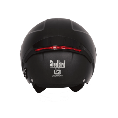Steelbird Sbh 64 Zip Rf Black 500MM Half Face Helmet